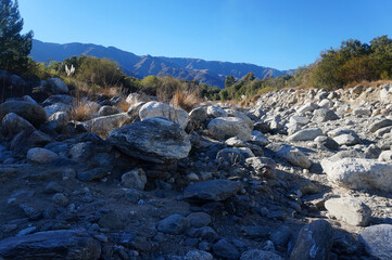 Landscape of a rocky area in Villa de Merlo, San Luis, Argentina