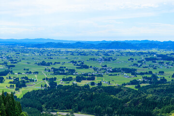 秋田県の田園風景　7月