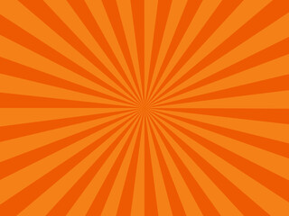 Sunburst rays orange background. sunbeam star burst. Vector illustration