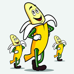 Obraz na płótnie Canvas MR banana pose illustration vector