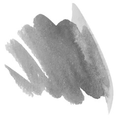 Isolated watercolor grayscale brush stroke. Vector illustration. Grunge texture for cards and flyers design.