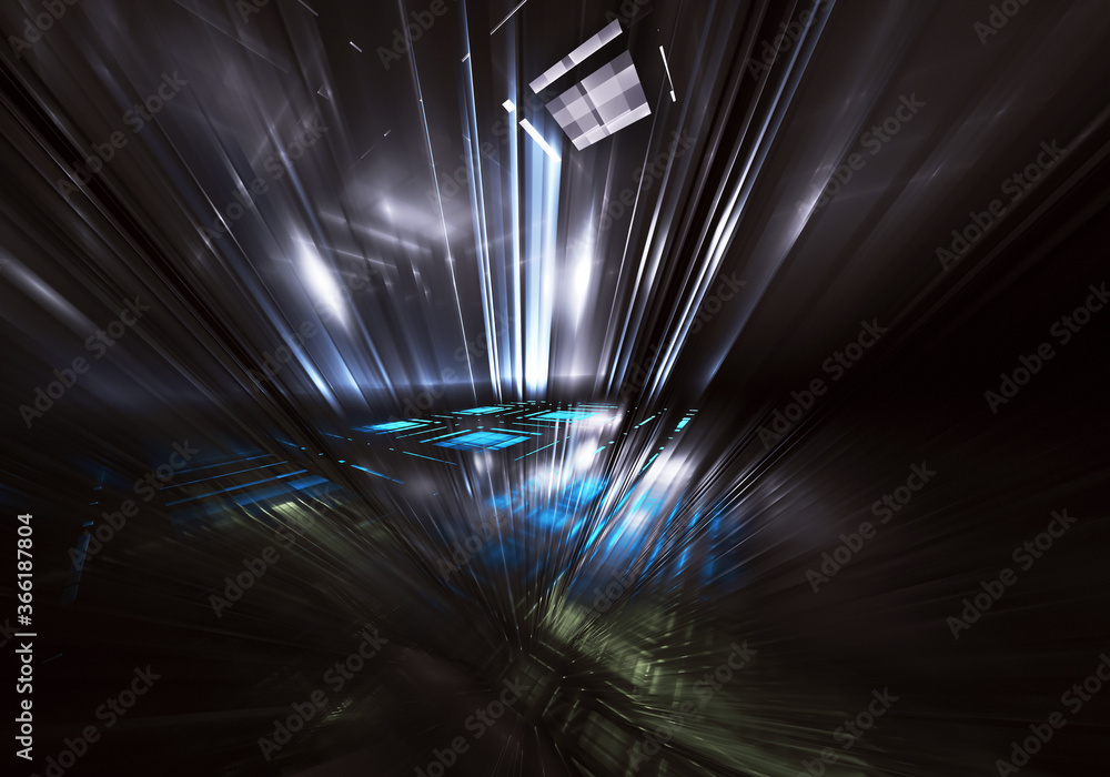 Poster fractal background for use in creativity and design projects. technological fractal. abstract 3d ill