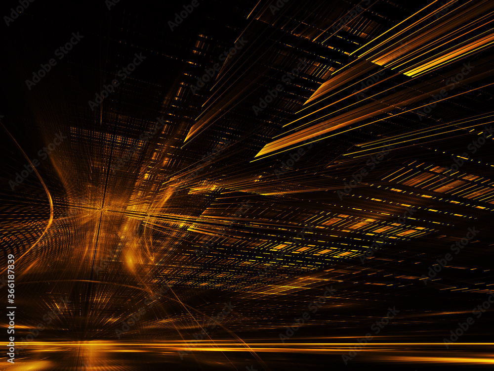 Poster fractal background for use in creativity and design projects. technological fractal. abstract 3d ill