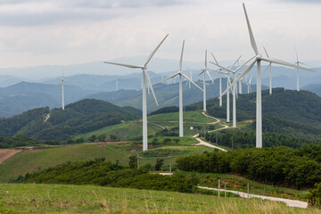 wind generators mounted on high mountains