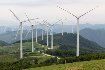 wind generators mounted on high mountains