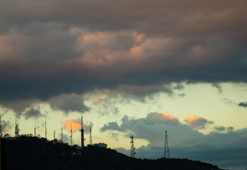  Florianopolis nuvens de tempestade no pôr-do-sol