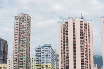 Fototapeta na wymiar high rise residential building in Hong Kong city