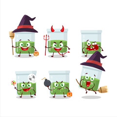 Halloween expression emoticons with cartoon character of green potion