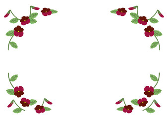 Flower illustration red violet frame ②