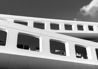 Exterior of foot bridge. Building abstract background