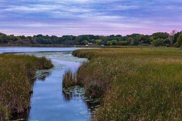 Obraz premium Sunset at a lake in Minneapolis