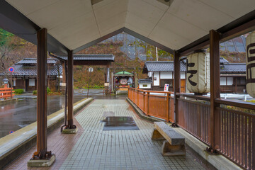 Historic ryokan and hot spring resorts in Shibu Onsen in Nagano City, Japan