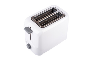 White toaster isolated on white background. Close up.