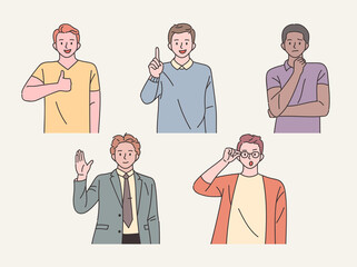 Office worker male fashion style model.