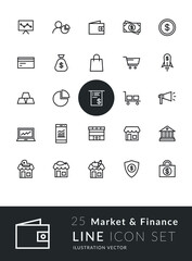 25 Icon Set Market and Finance - You will get premium icon designs such as: Graph,Analyst,Wallet,Money,Coin,Credit Card,Money Bag,Bag,Shopping Cart,Rocket,Gold,Pie Chart,Bill,Trolley,Promotion,Laptop