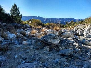 Landscape of a rocky area in Villa de Merlo, San Luis, Argentina