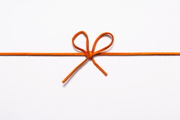 String or twine tied in a bow isolated 
