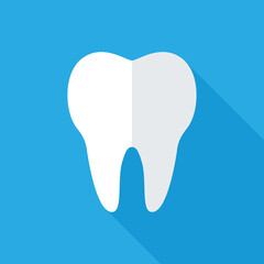 Tooth Flat Long Shadow Icon