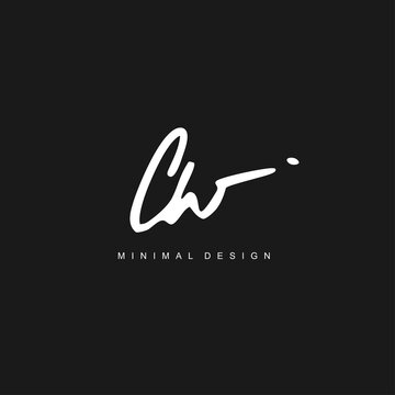 C W CW Initial handwriting or handwritten logo for identity. Logo with signature and hand drawn style.