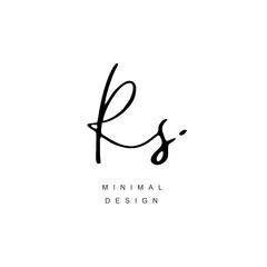 R S RS Initial handwriting or handwritten logo for identity. Logo with signature and hand drawn style.