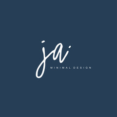 J A JA Initial handwriting or handwritten logo for identity. Logo with signature and hand drawn style.