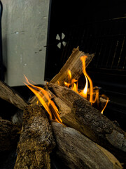 fire in the fireplace