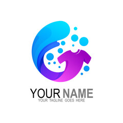 Laundry Logo Template Design Vector, Emblem, Concept Design, Creative Symbol, soap bubble icon