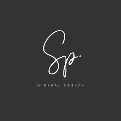 S P SP Initial handwriting or handwritten logo for identity. Logo with signature and hand drawn style.