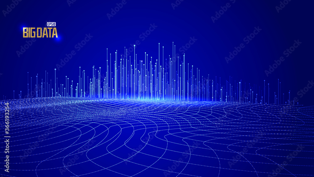 Poster vector abstract 3d big data visualization. futuristic infographics aesthetic design. visual informat