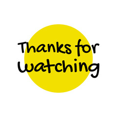 Thanks for watching cover with yellow circle isolated on white bacground.eps