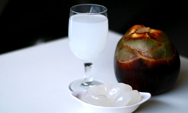 Borassus flabellifer or palmyra fruit and beverage from the sap of palmyra.