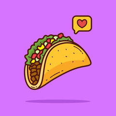 Taco cartoon doodle vector illustration