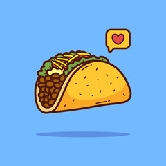 Taco cartoon doodle vector illustration