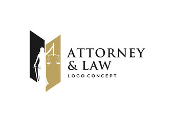 woman / lady law logo concept.