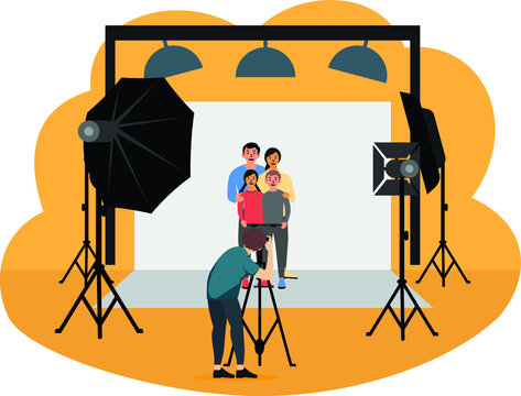 Photographer Photo Studio flat design