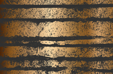 Distressed overlay texture of golden rusted peeled metal. grunge background.