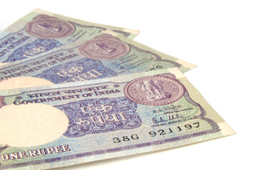 A one rupee note, Indian currency,Rupee indian currency,money concept.