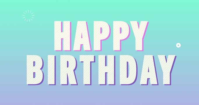 Happy Birthday Logotype. Smooth Text Animation on colorful background. High quality 4K footage