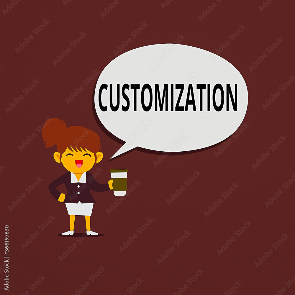 Aufkleber conceptual hand writing showing customization. concept meaning modifying something that would suit i