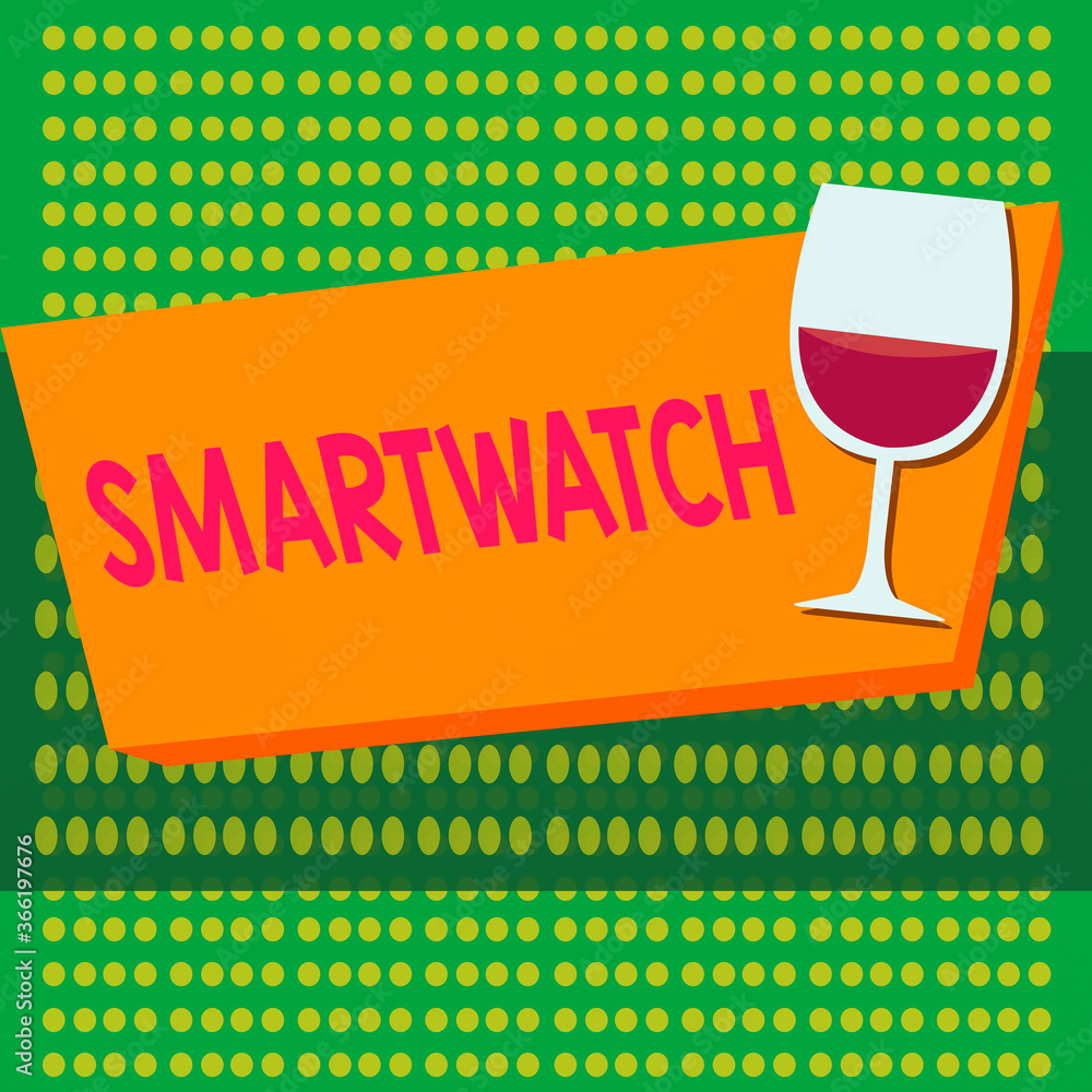 Poster writing note showing smartwatch. business concept for a touchscreen mobile interface designed to be 