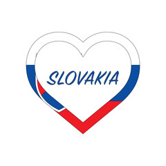 Slovakia flag in heart. I love my country. sign. Stock vector illustration isolated on white background.