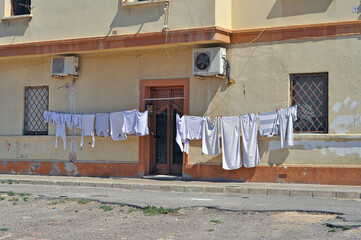 laundry drying in the sun