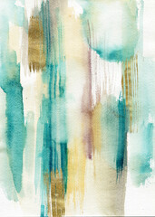 Watercolor background with gold brushctrokes - 366197838