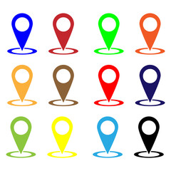 Set of location or gps icons. Vector.