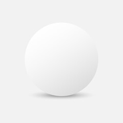 Blank of white round sphere or 3d ball. Vector.