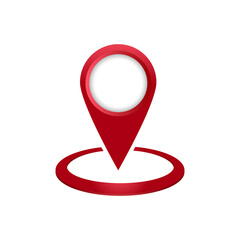 3d red location or gps icon. Vector.