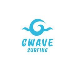 Wave vector logo for summer surfing