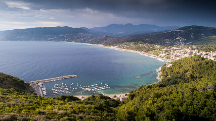 vista aerea di Ppalinuro nel Cilento Italia
