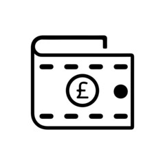 vector illusion icon of  British Pound's wallet Outline