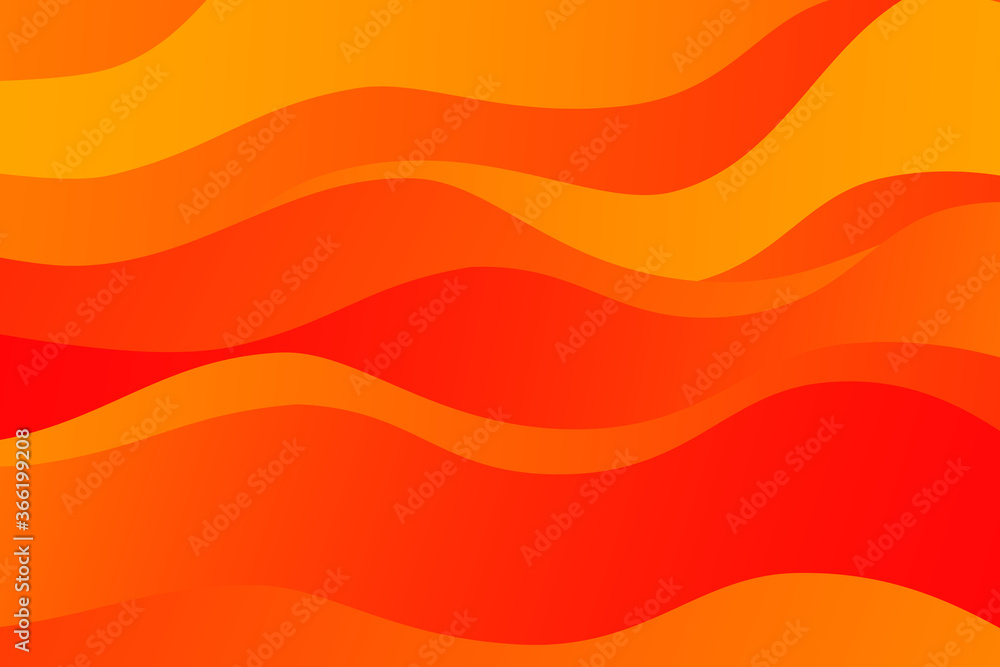 Poster abstract orange and red wavy background with curve lines. burn. fire. flame.